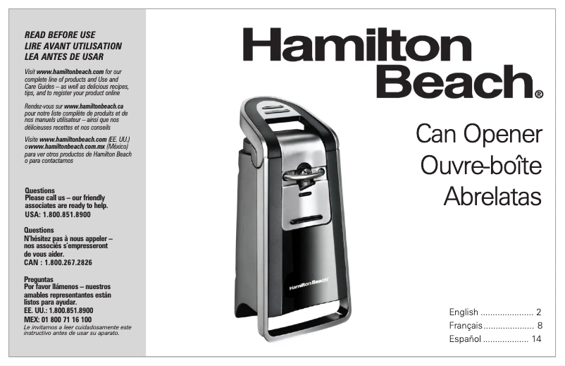 Page n°1 - Manuel utilisateur Hamilton Beach SmoothTouch 76606Z
