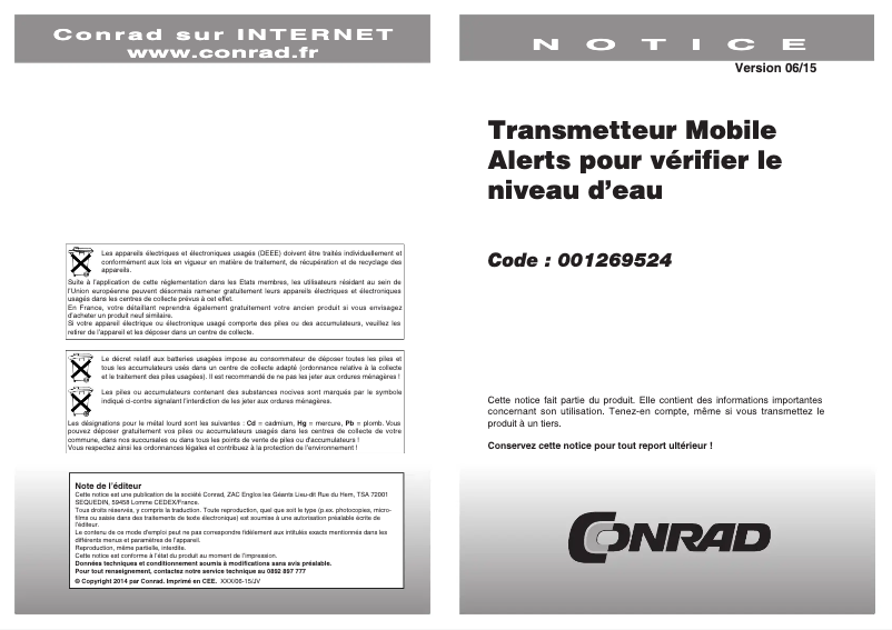 Page 1 de la notice Manuel utilisateur Techno Line MA 10350