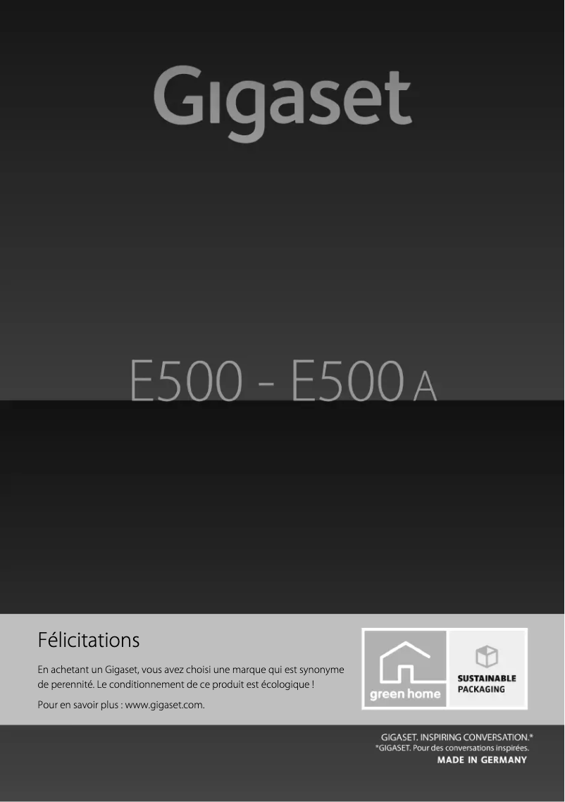 Page n°1 - Manuel utilisateur Gigaset E500A