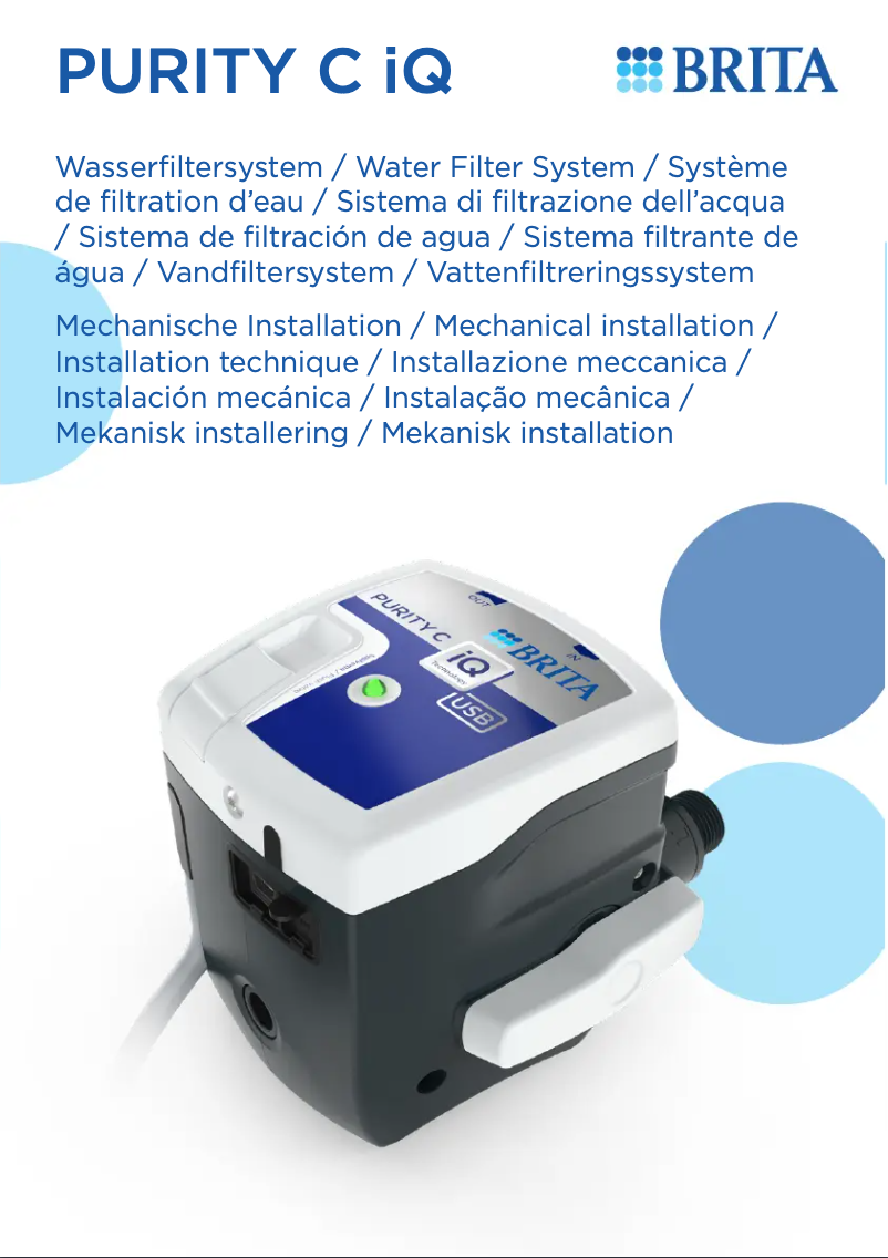 Page 1 de la notice Manuel utilisateur BRITA PURITY C iQ