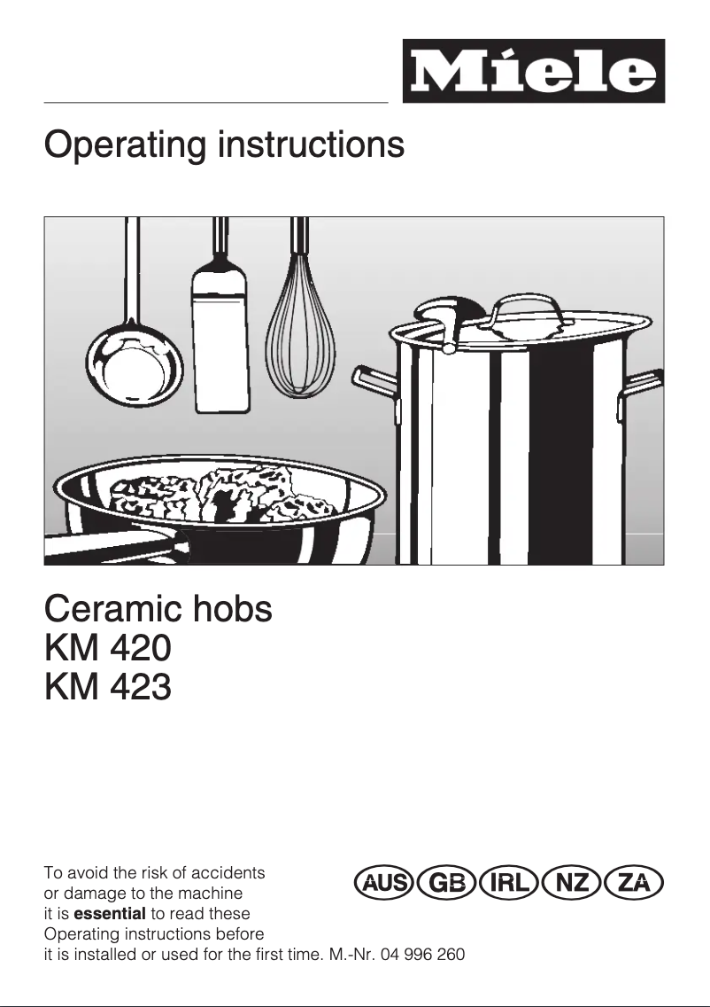 Page n°1 - Manuel utilisateur Miele KM 420