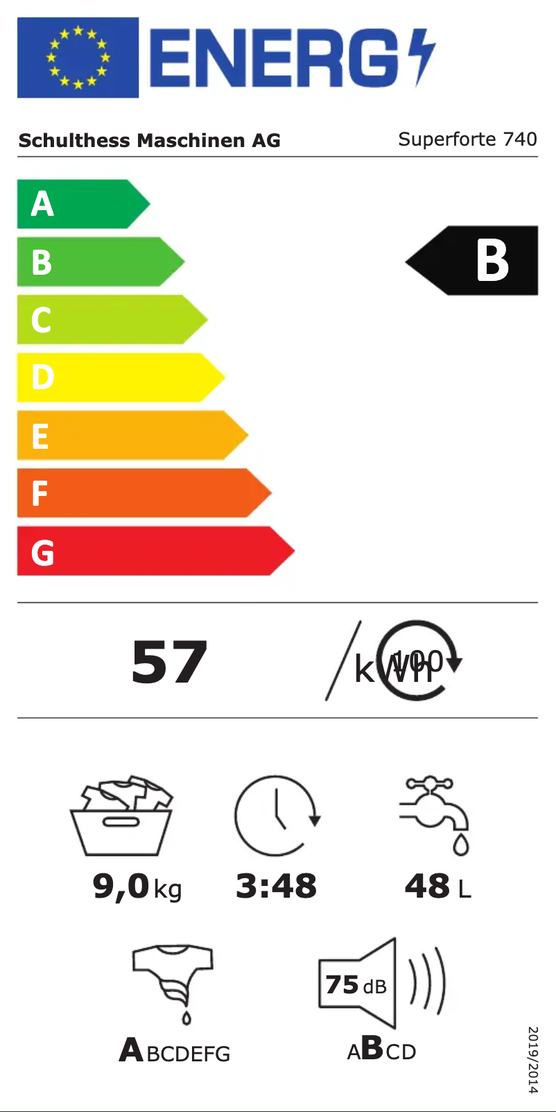 Page n°1 - Label énergétique Schulthess Superforte 740