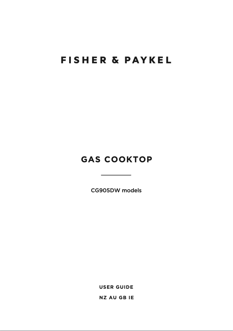 Page 1 de la notice Manuel utilisateur Fisher & Paykel CG905DWNGFCX3