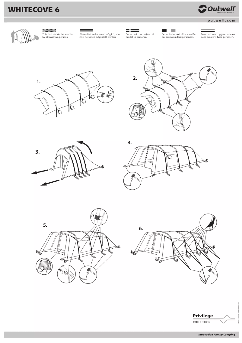 Página 1 del manual Manual de usuario Outwell Privilege Whitecove 6
