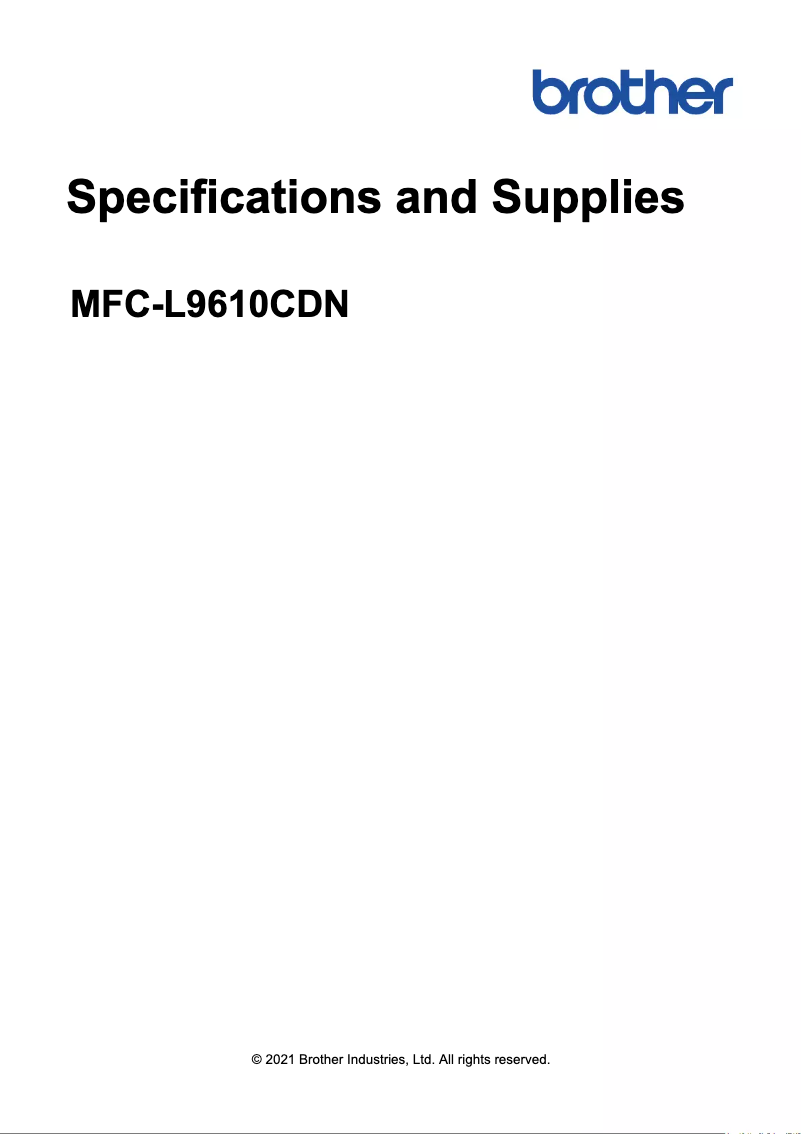 Page n°1 - Fiche technique Brother MFC-L9610CDN