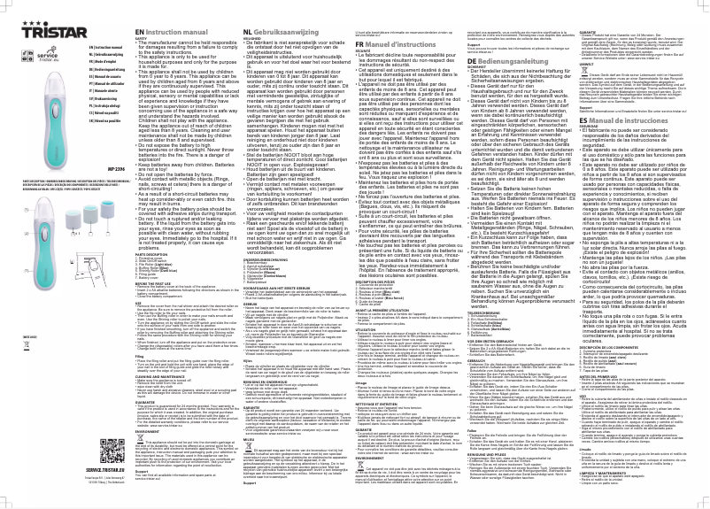 Page 1 de la notice Manuel utilisateur TriStar MP-2396