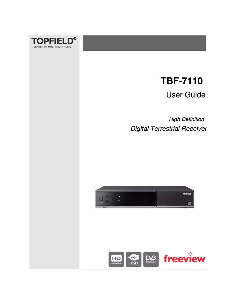 Page 1 de la notice Manuel utilisateur Topfield TBF-7110