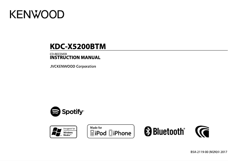Page 1 de la notice Manuel utilisateur Kenwood KDC-X5200BTM