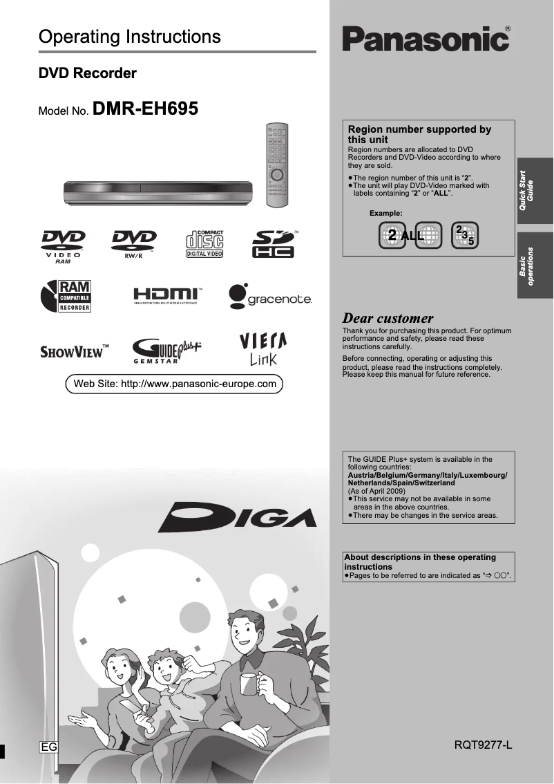 Page 1 de la notice Manuel utilisateur Panasonic DMR-EH695
