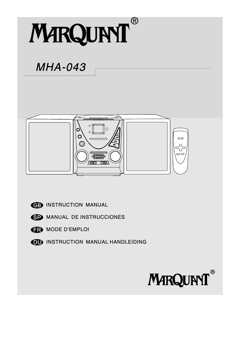Page n°1 - Manuel utilisateur Marquant MHA-043