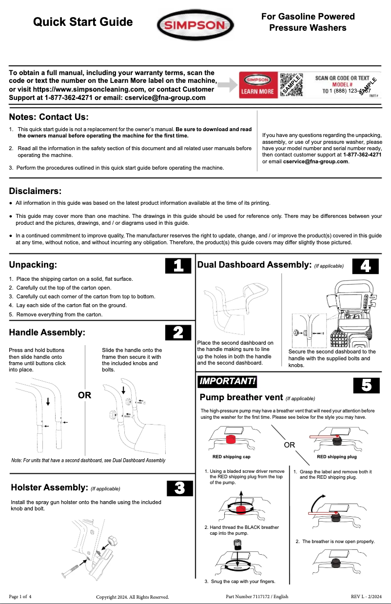 Page 1 de la notice Guide de démarrage rapide Simpson ALH4440-S