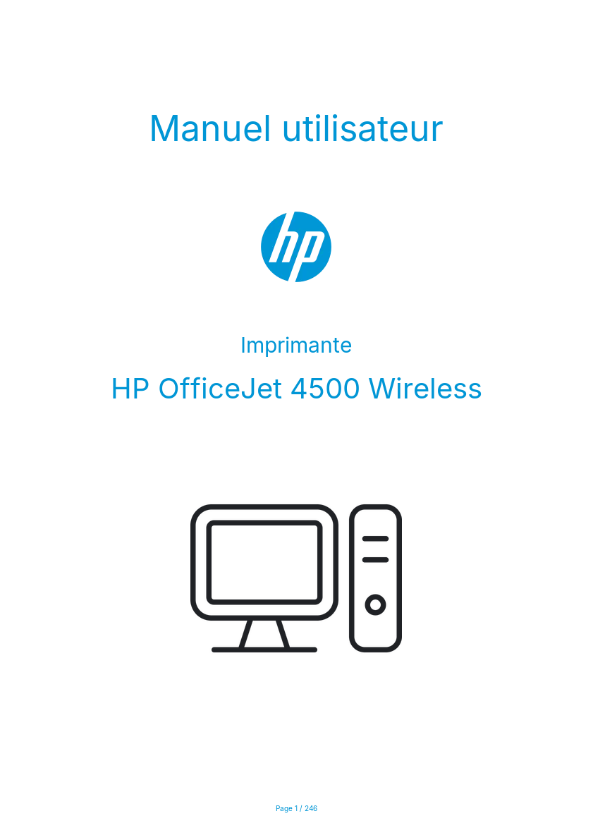Image de la première page du manuel de l'appareil OfficeJet 4500 Wireless