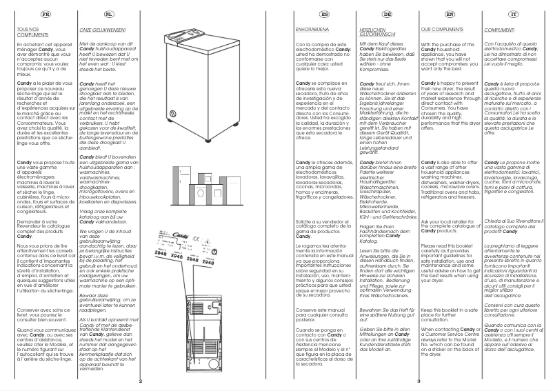 Page n°1 - Manuel utilisateur Candy AB CST 100 X