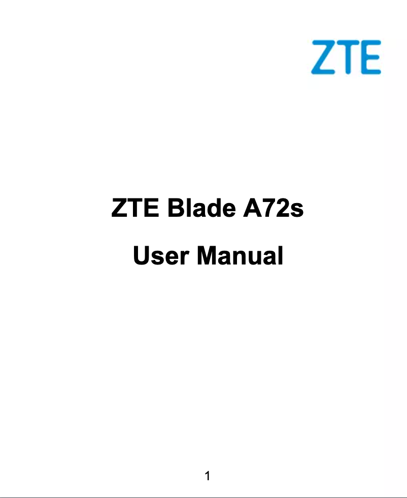 Image de la première page du manuel de l'appareil Blade A72s