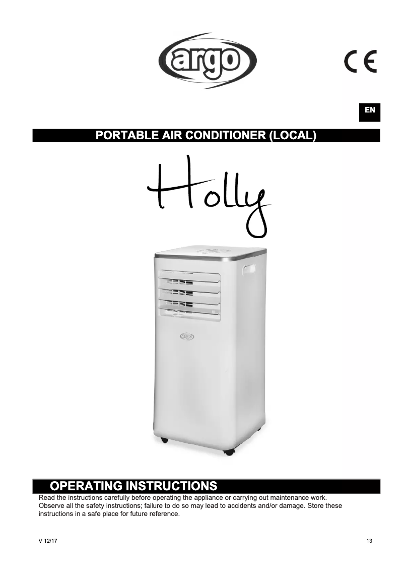 Page 1 de la notice Manuel utilisateur ARGO Holly