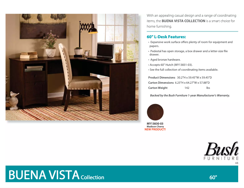 Page 1 de la notice Fiche technique Bush Buena Vista MY13831-03