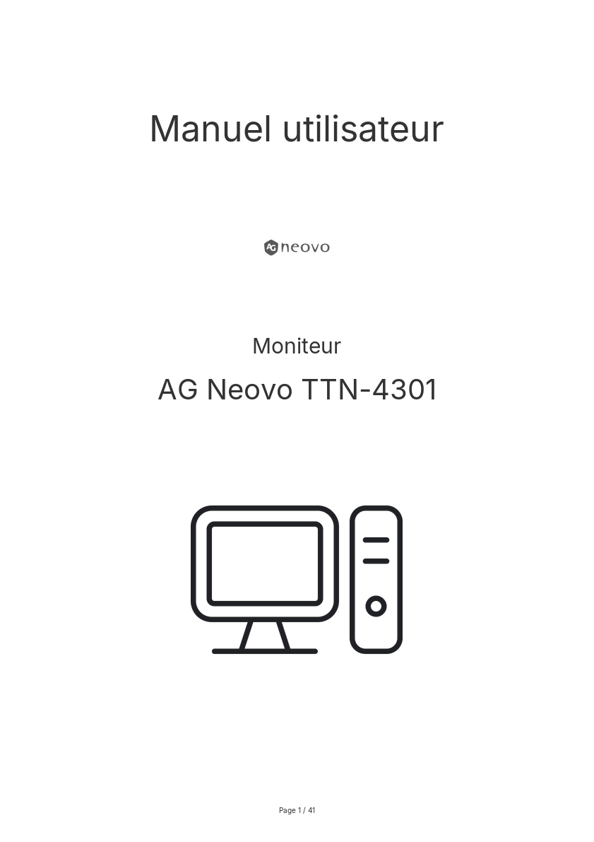 Image de la première page du manuel de l'appareil TTN-4301