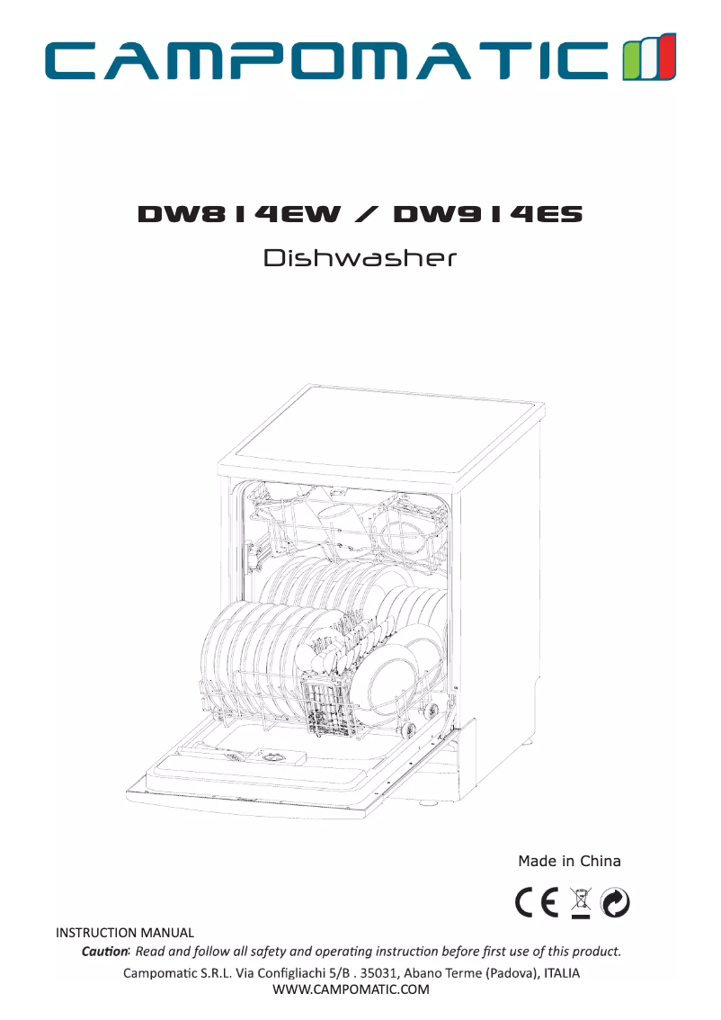 Page n°1 - Manuel utilisateur Campomatic DW914ES