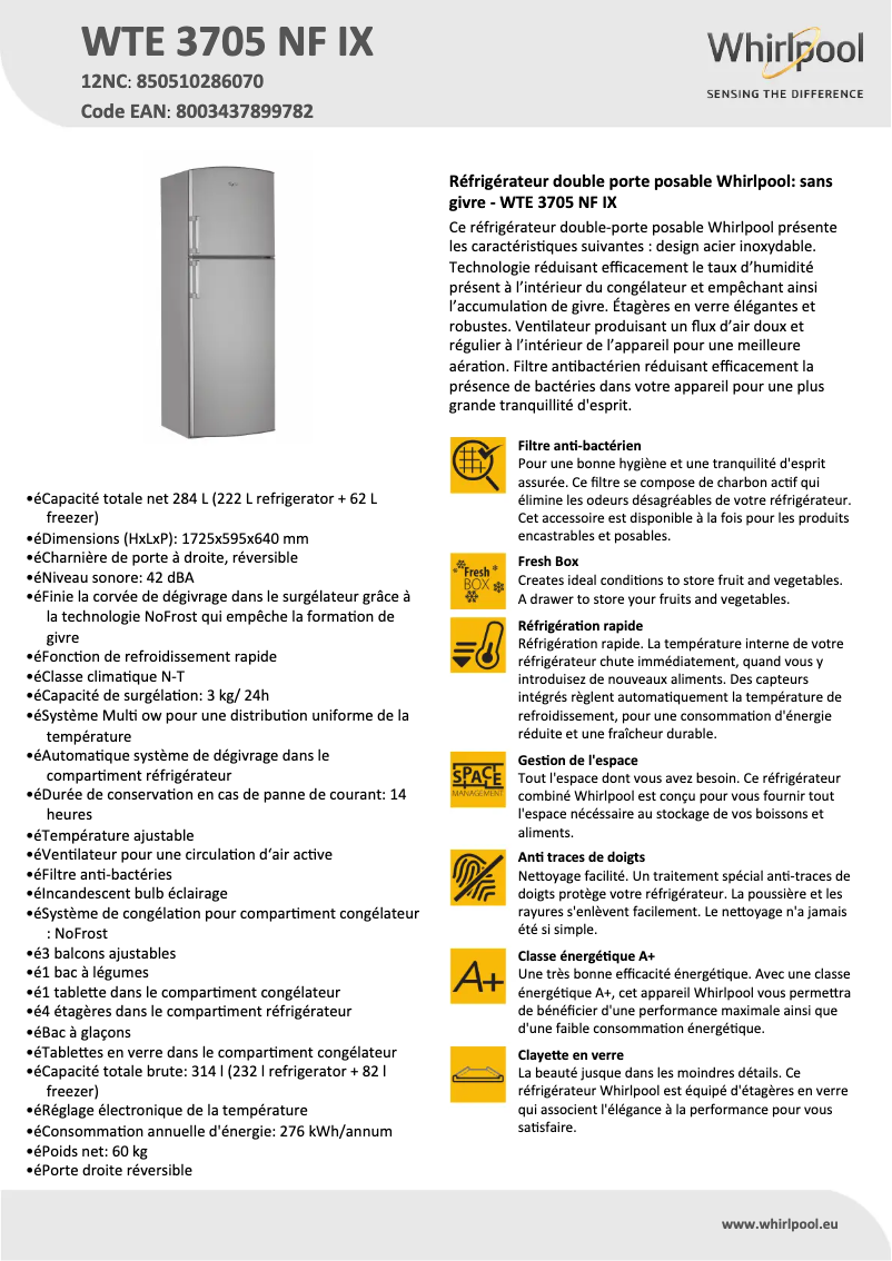 Imagen de la primera página del manual del dispositivo WTE 3705 NF IX