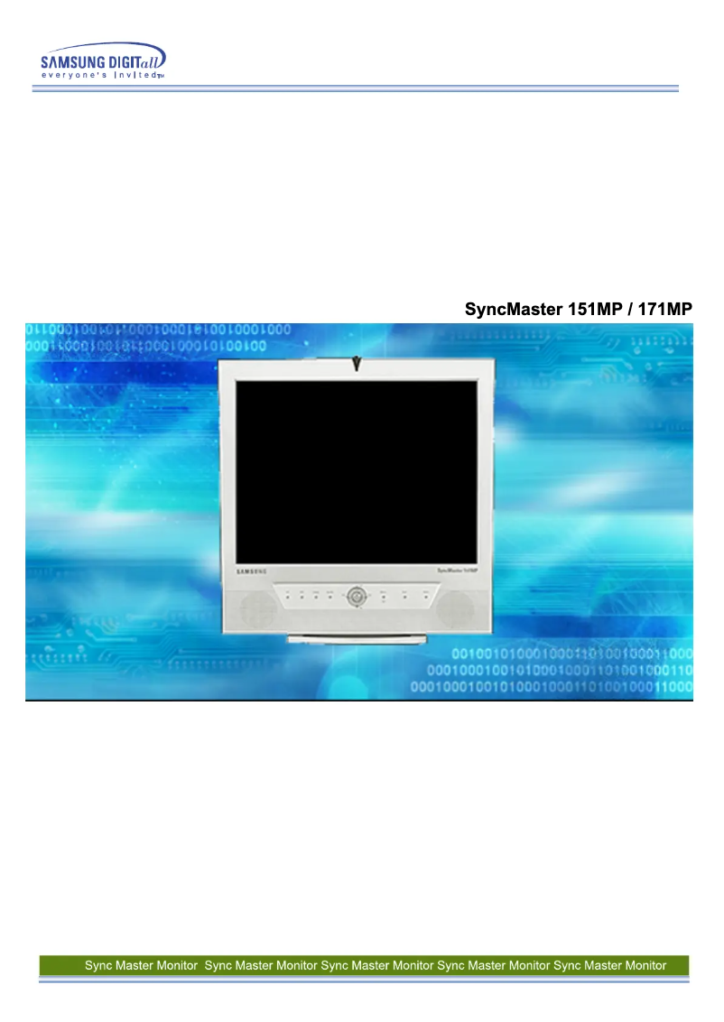 Page 1 de la notice Manuel utilisateur Samsung SyncMaster 151MP