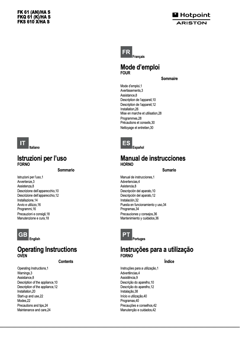 Image de la première page du manuel de l'appareil FKS 610 X