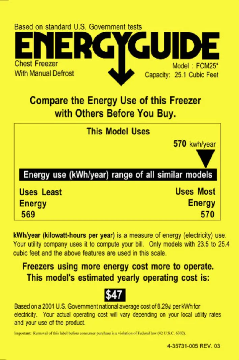 Page n°1 - Label énergétique GE FCM25DAWH