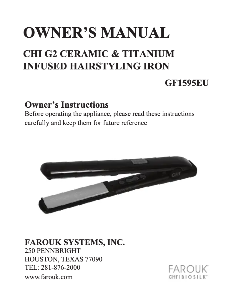 Image de la première page du manuel de l'appareil G2