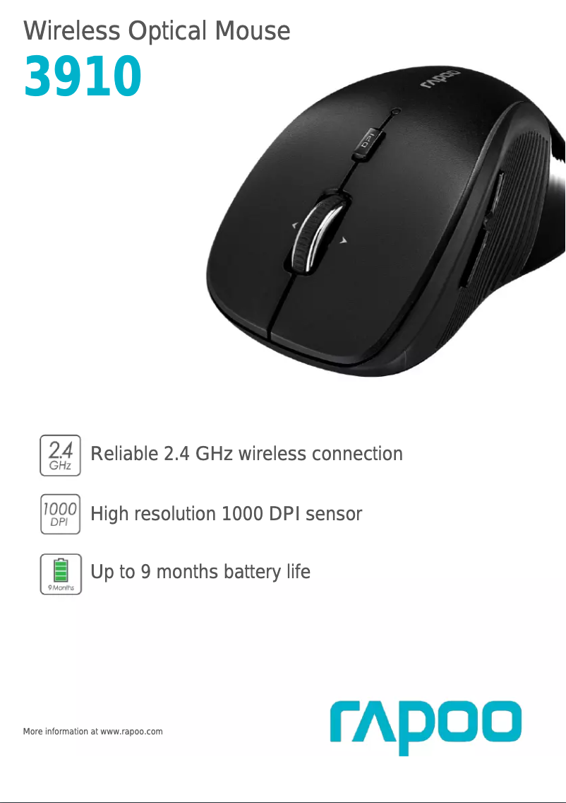 Page 1 de la notice Manuel utilisateur Rapoo 3910