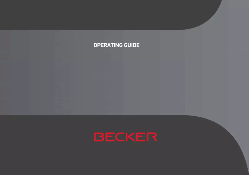 Page n°1 - Manuel utilisateur Becker Professional 50