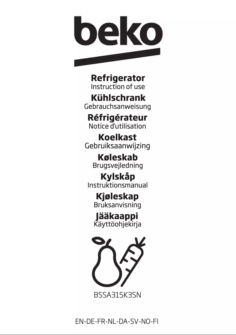 Image de la première page du manuel de l'appareil BSSA315K3SN