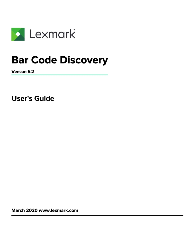 Imagen de la primera página del manual del dispositivo Bar Code Discovery