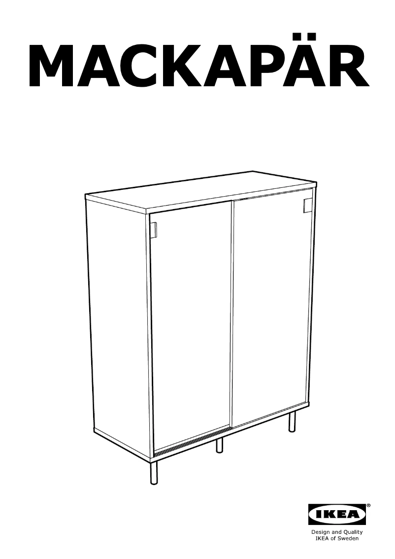 Page 1 de la notice Instructions / montage Ikea MACKAPÄR