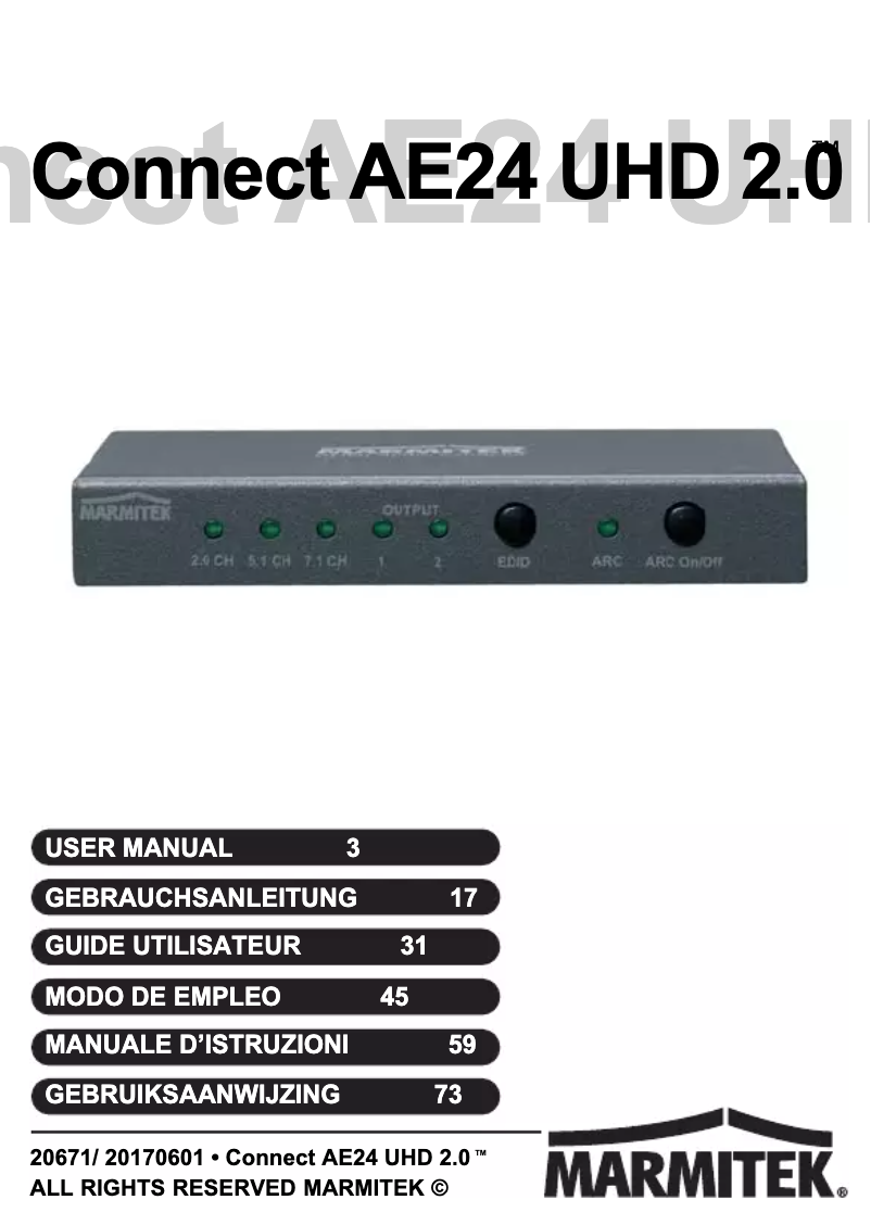 Page n°1 - Manuel utilisateur Marmitek Connect AE 24 2.0