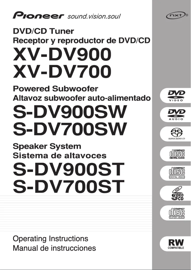 Page n°1 - Manuel utilisateur Pioneer XV-DV700