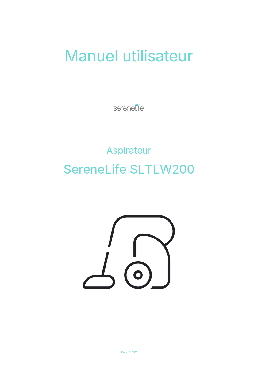 Image de la première page du manuel de l'appareil SLTLW200