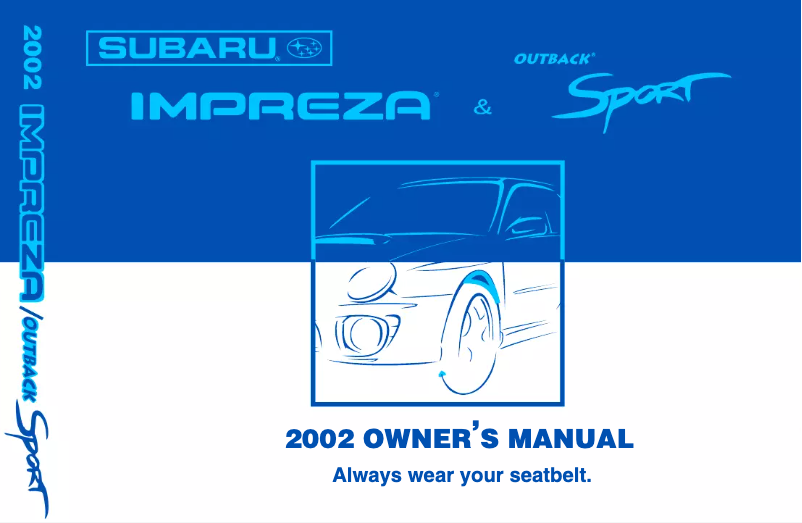 Image de la première page du manuel de l'appareil Impreza (2002)