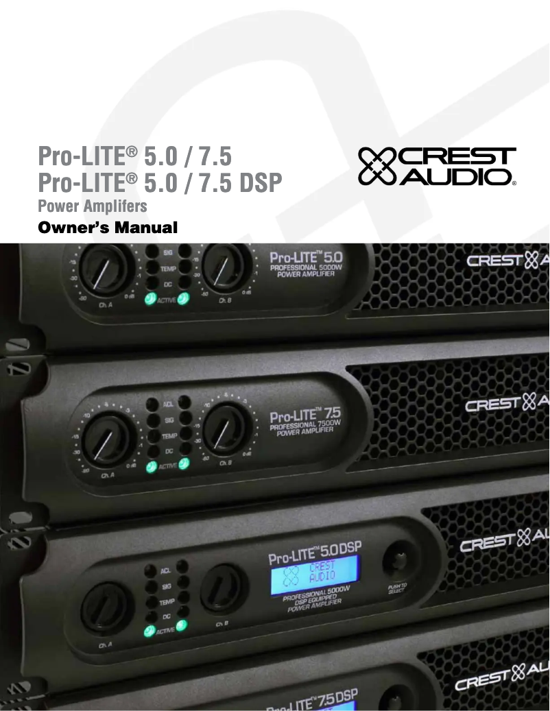 Page 1 de la notice Manuel utilisateur Peavey Pro-LITE 5.0 DSP
