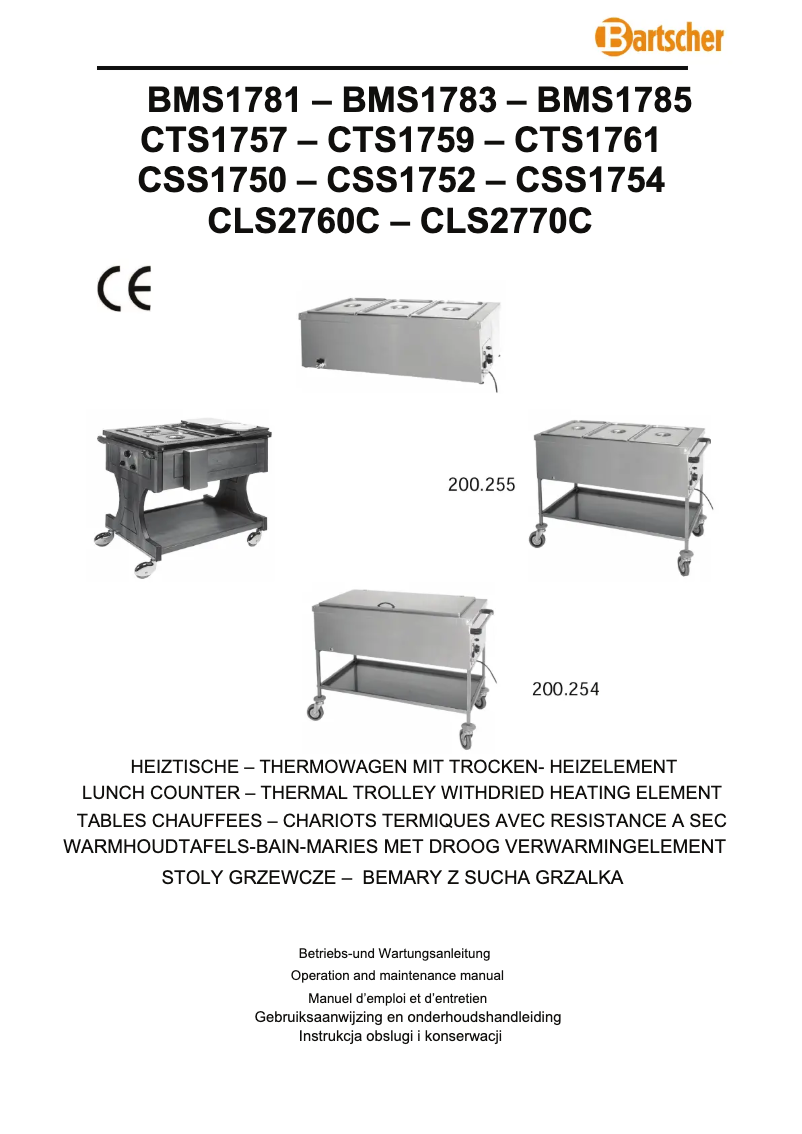 Page n°1 - Manuel utilisateur Bartscher 200255