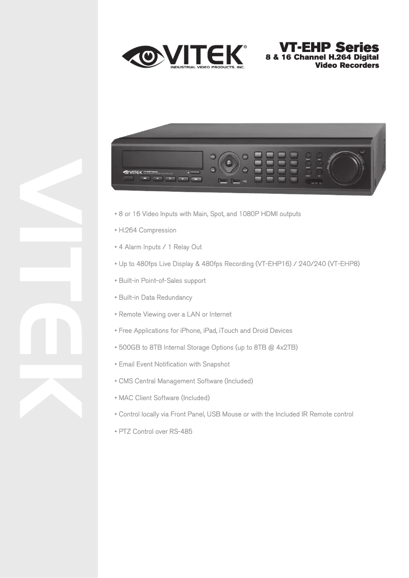 Page n°1 - Manuel utilisateur Vitek VT-EHP16