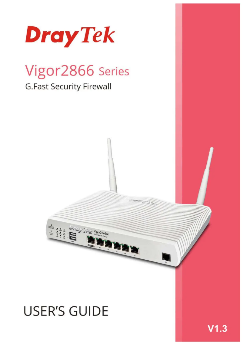 Page 1 of the manual User Manual Draytek Vigor 2866Vac