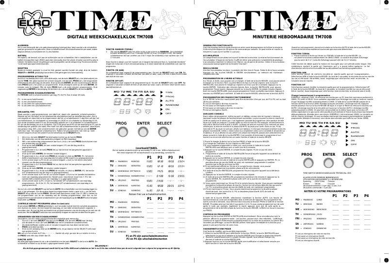 Image de la première page du manuel de l'appareil TM700B