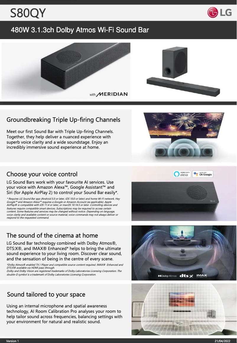 Imagen de la primera página del manual del dispositivo S80QY