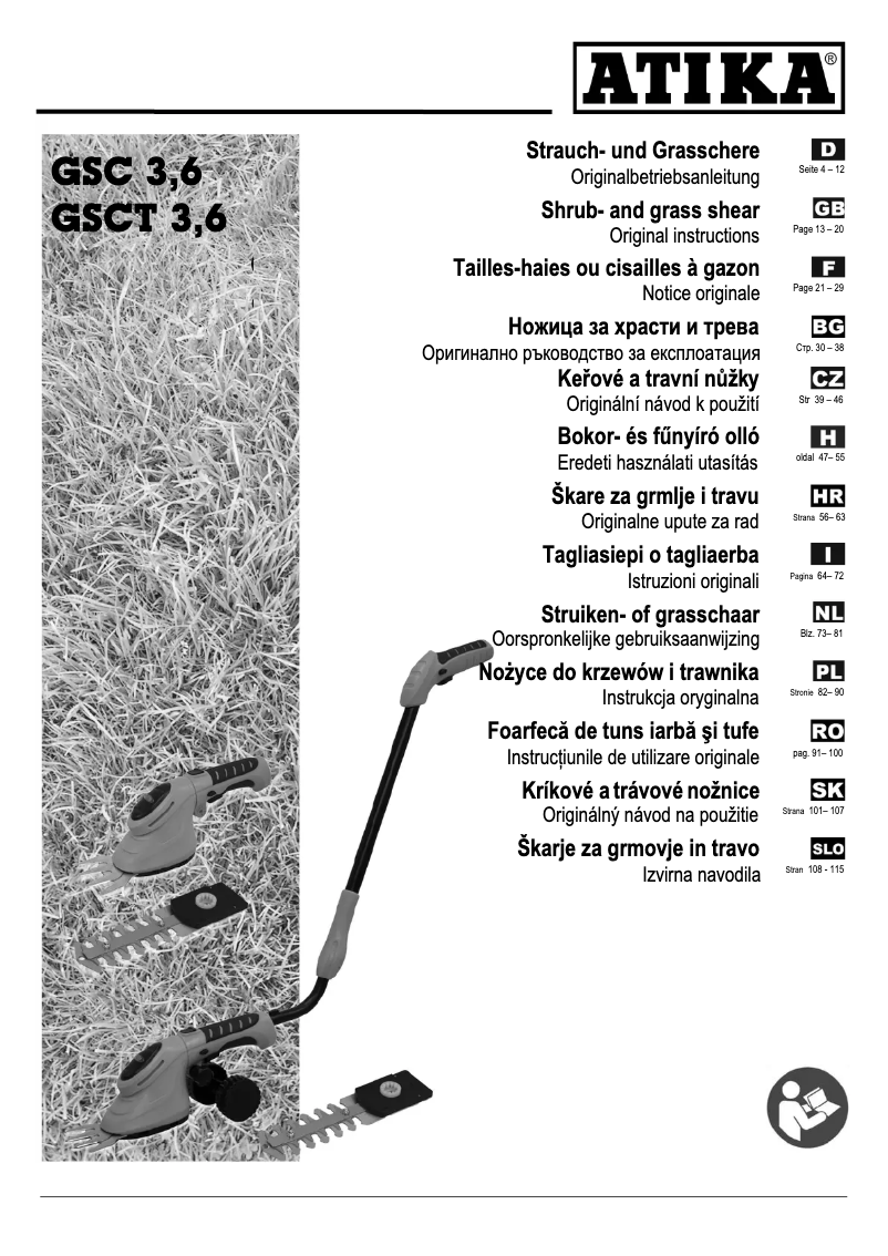 Image de la première page du manuel de l'appareil GSC 3,6