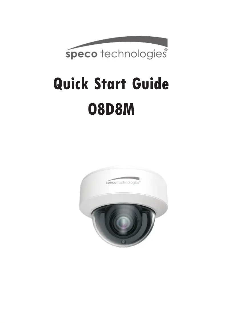 Page n°1 - Guide de démarrage rapide Speco Technologies O8D8M