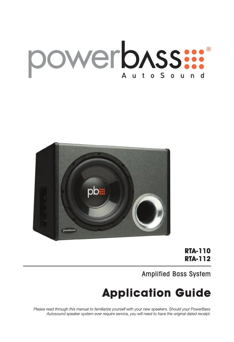 Page 1 de la notice Manuel utilisateur PowerBass RTA-112