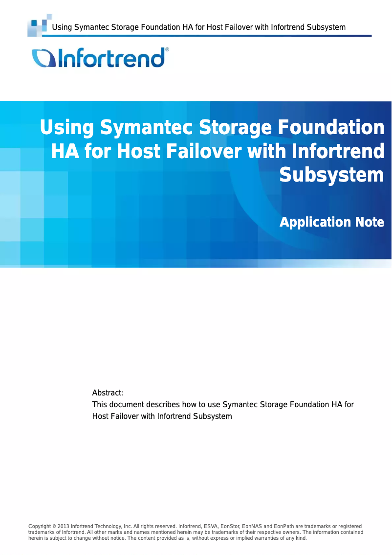 Page 1 de la notice Manuel utilisateur Infortrend EonNAS 850