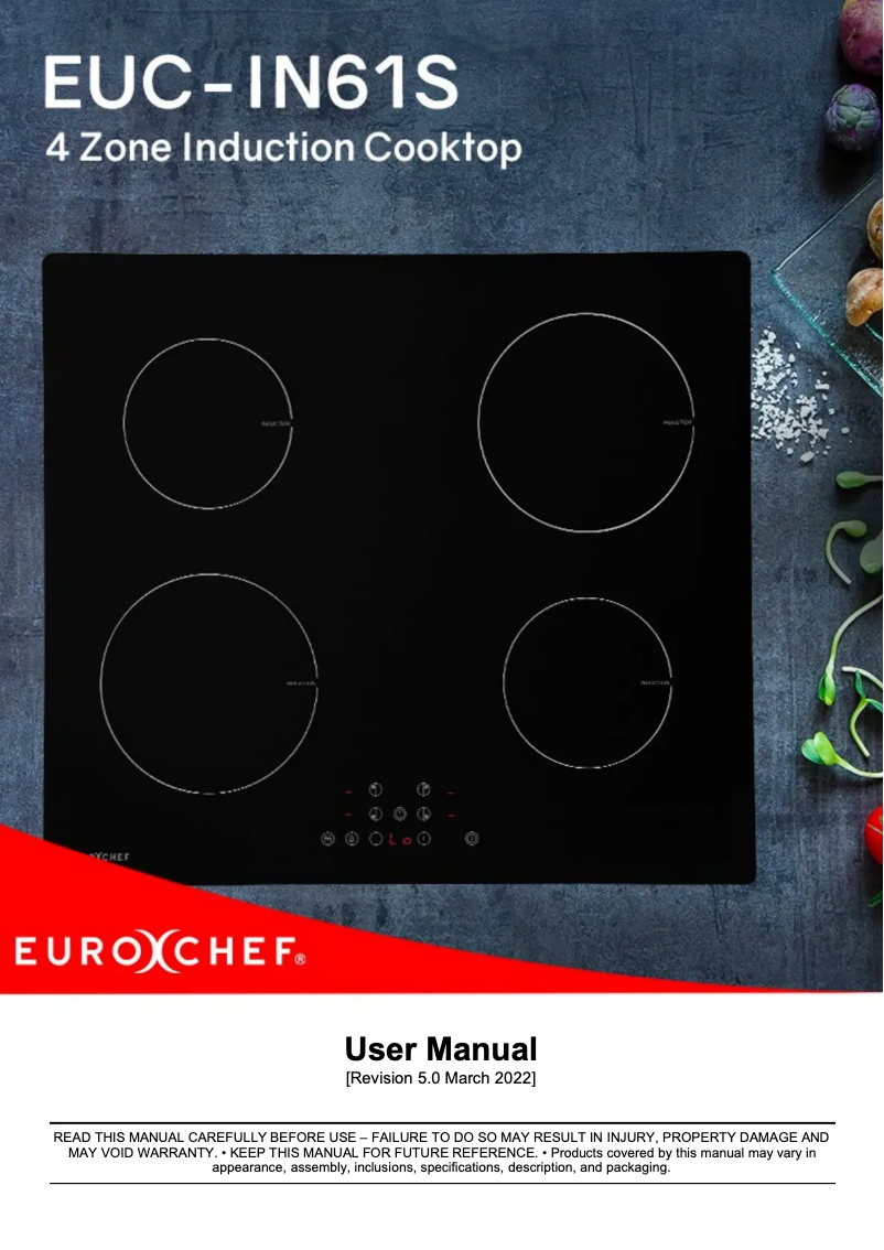 Page 1 de la notice Manuel utilisateur Eurochef EUC-IN61S
