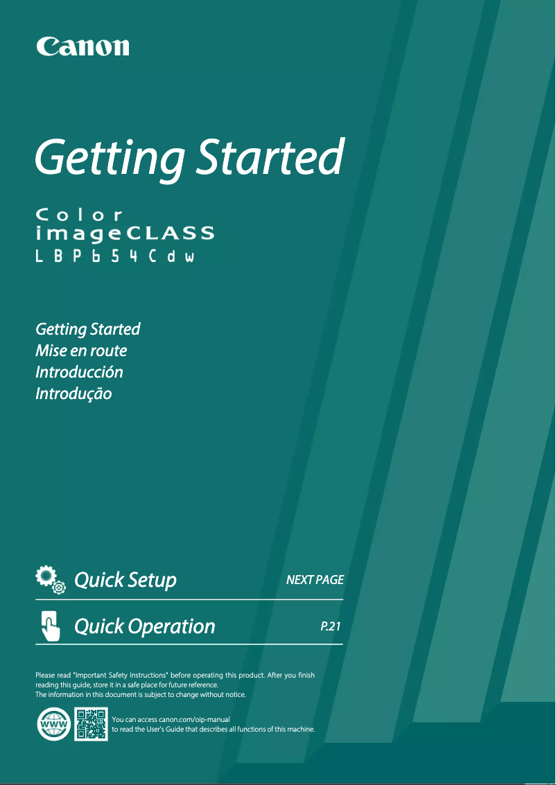 Página 1 del manual Manual de usuario Canon imageCLASS LBP654Cdw