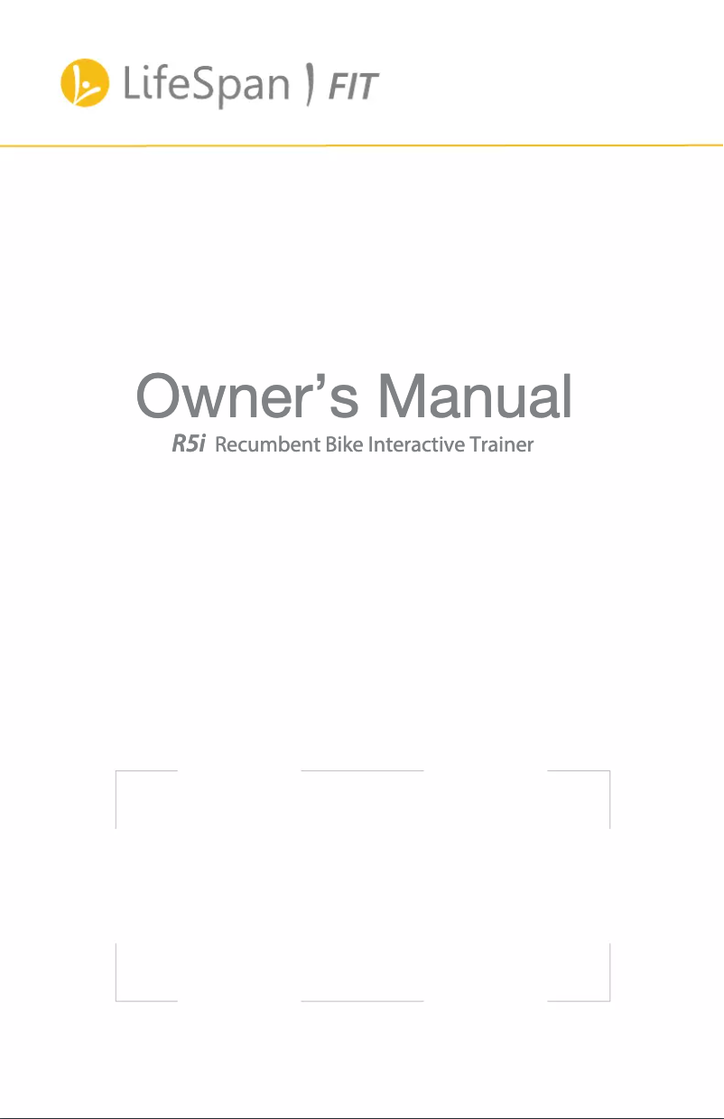 Page 1 de la notice Manuel utilisateur LifeSpan R5i