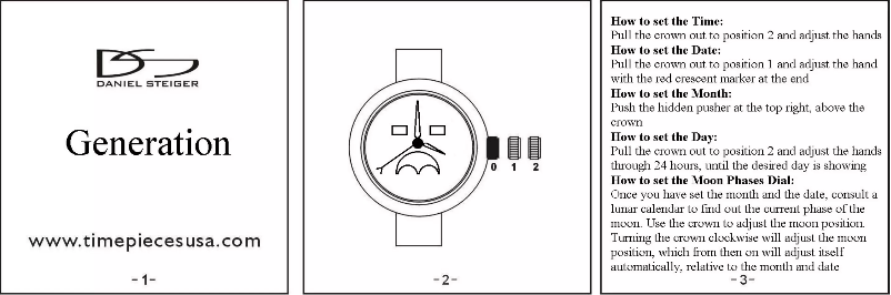 Page n°1 - Manuel utilisateur Daniel Steiger Generation